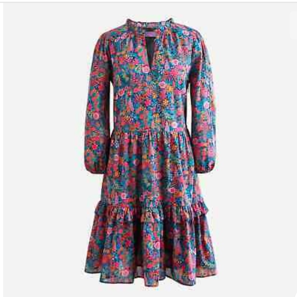 J.Crew Ruffled Tiered Liberty® Floral Dress XS